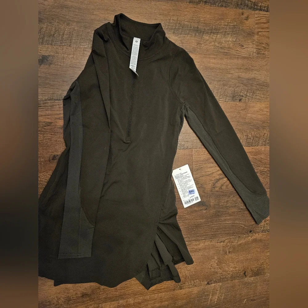 lululemon athletica Olive Green Long-Sleeve Half-Zip Mini Dress